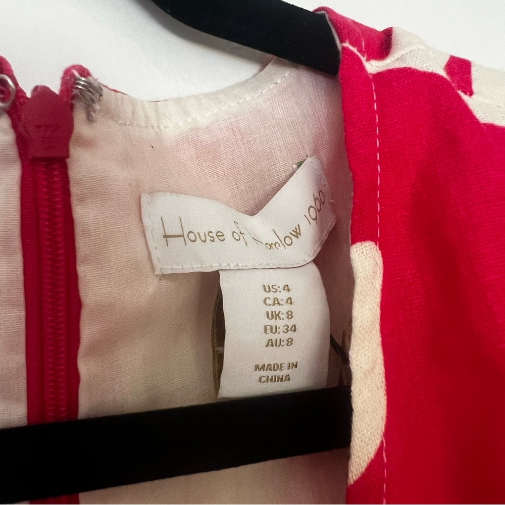 NWT House of Harlow 1960 Pink and White Linen Mini Dress - Picture 4 of 6
